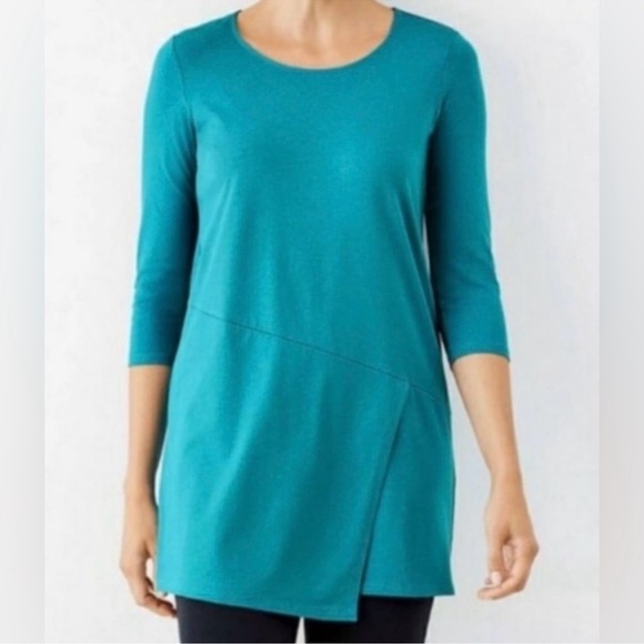 J. Jill Pure Jill Wrap Tunic Blue Size Medium - Picture 1 of 6